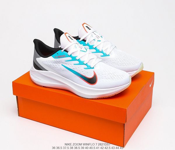 Nike Zoom WINFLO 7 2021新款 後掌氣墊情侶款休閒慢跑鞋 帶半碼