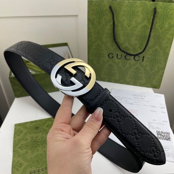 gucci皮帶 古馳2022新款皮帶 HF032707頭層牛皮壓花紋時尚腰帶