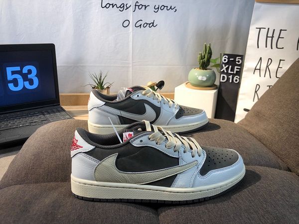 Travis Scott x Fragment Design x Air Jordan AJ1 Low OG SP 三方聯名閃電倒鈎2.0 男女款低幫運動板鞋