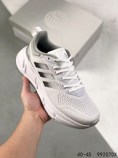 adidas QUESTARSTRIKE 2022新款 三葉草爆米花網面男生跑步鞋