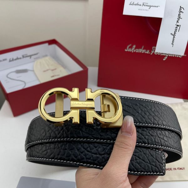 salvatore ferragamo皮帶 菲拉格慕2022新款 HF032702頭層牛皮大象紋時尚腰帶