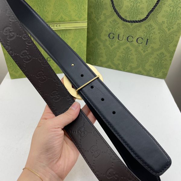 gucci皮帶 古馳2022新款皮帶 HF032908頭層牛皮壓花紋百搭腰帶