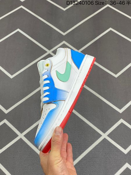 Air Jordan 1 Low 白藍漸變腳趾 2024全新男女款低幫休閒板鞋