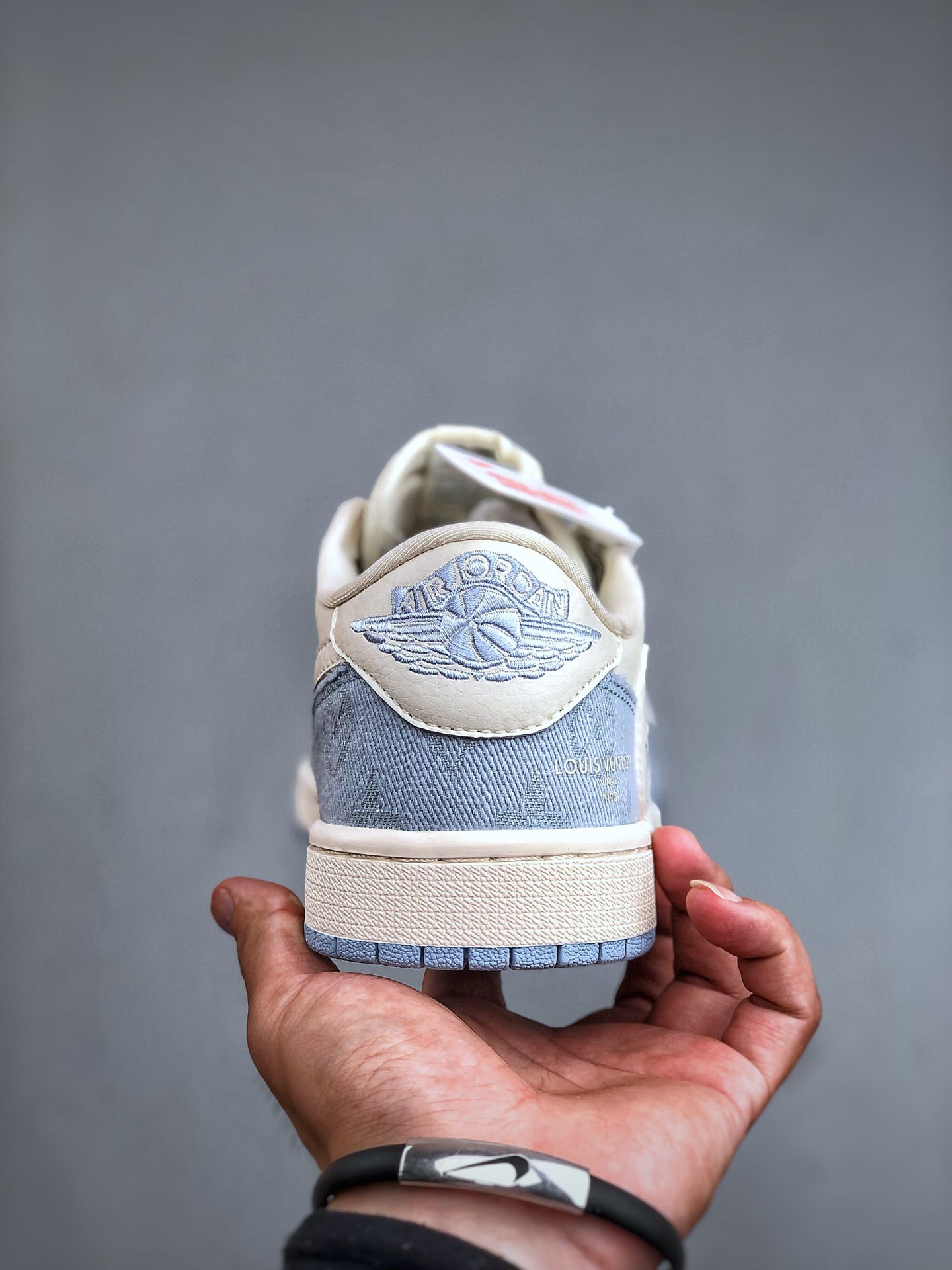 LV x Air Jordan 1 Low 2024新款男女生孔雀藍色休閒鞋