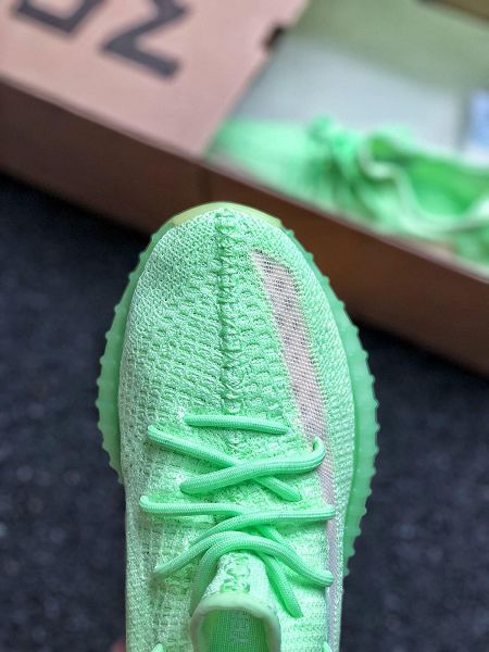 Adidas Yeezy Boost 350 V2 2020新款 爆米花夜光椰子情侶款慢跑鞋