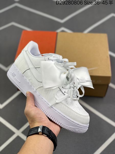 Nike Wmns Air Force 1 07 2022新款 空軍一號白絲綢蝴蝶結男女款板鞋