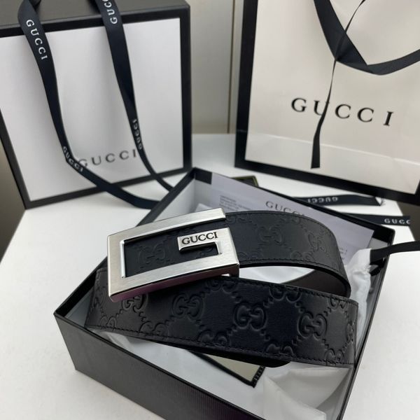 gucci皮帶 古馳2022新款皮帶 HF032911頭層牛皮壓花紋百搭腰帶