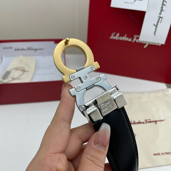 salvatore ferragamo皮帶 菲拉格慕2022新款 HF032714牛皮荔枝紋時尚腰帶