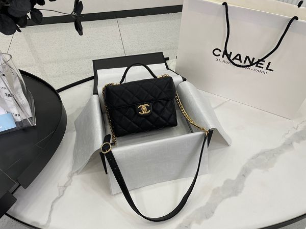 chanel包包 香奈兒2022新款手提包 DSAS3729復古牛奶盒子單肩斜挎包