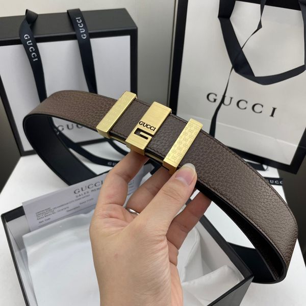 gucci皮帶 古馳2022新款皮帶 HF032916頭層牛皮豬皮紋百搭腰帶