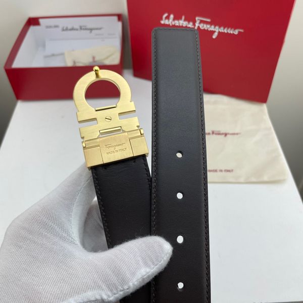 salvatore ferragamo皮帶 菲拉格慕2022新款 HF0522-5牛皮納帕紋時尚腰帶