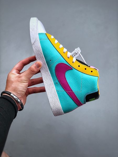 NIKE BLAZER Mid 2021新款 彩色拼接開拓者高幫男女款運動休閑鞋