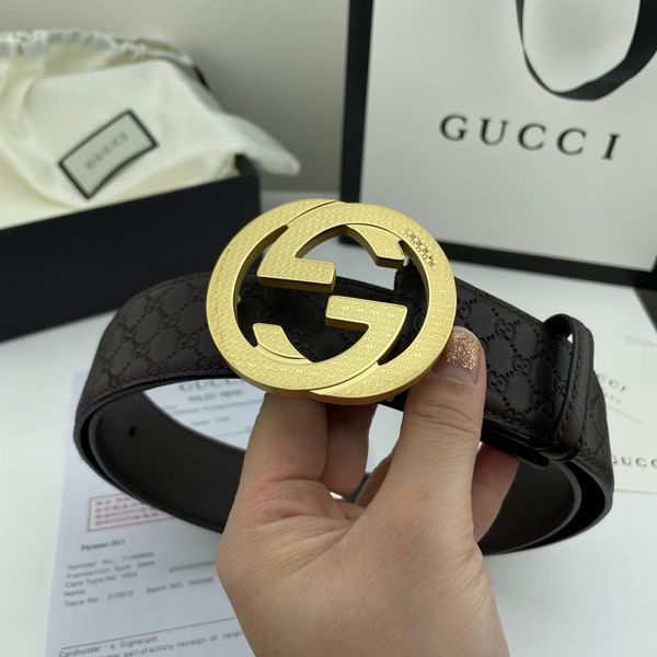 gucci皮帶 古馳2022新款皮帶 HF032709頭層牛皮壓花紋時尚腰帶