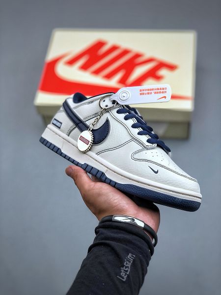 Nike SB Dunk Low UN聯名-米藍勾 周年高端定製 2024最新情侶款低幫休閒板鞋