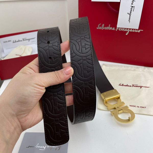 salvatore ferragamo皮帶 菲拉格慕2022新款 HF0522-10牛皮壓花紋時尚腰帶