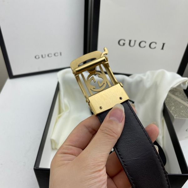 gucci皮帶 古馳2022新款皮帶 HF032902頭層牛皮鱷魚紋百搭腰帶