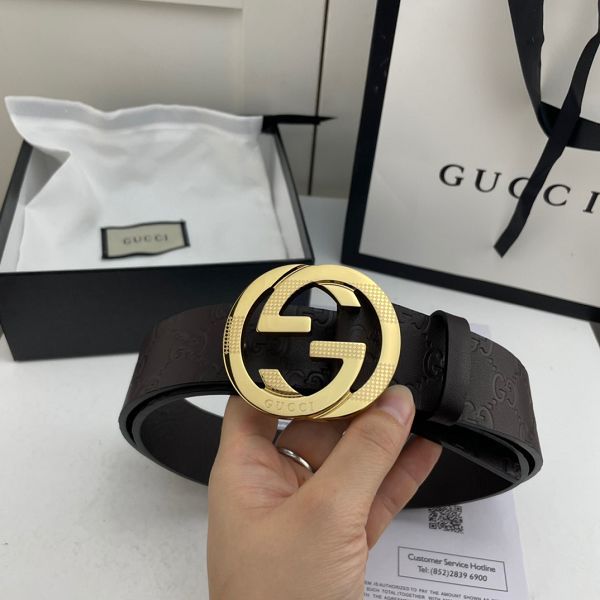 gucci皮帶 古馳2022新款 HF0523-13牛皮壓花紋時尚腰帶