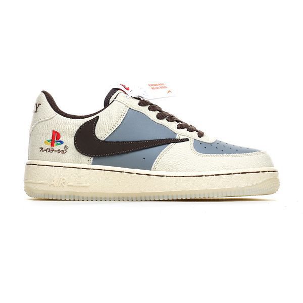 NK Travis Scott x Playstation x Nike Air Force1 Low三方聯名 倒鈎 反勾 扣籃系列復古低幫休閒運動滑板中邦男女板鞋