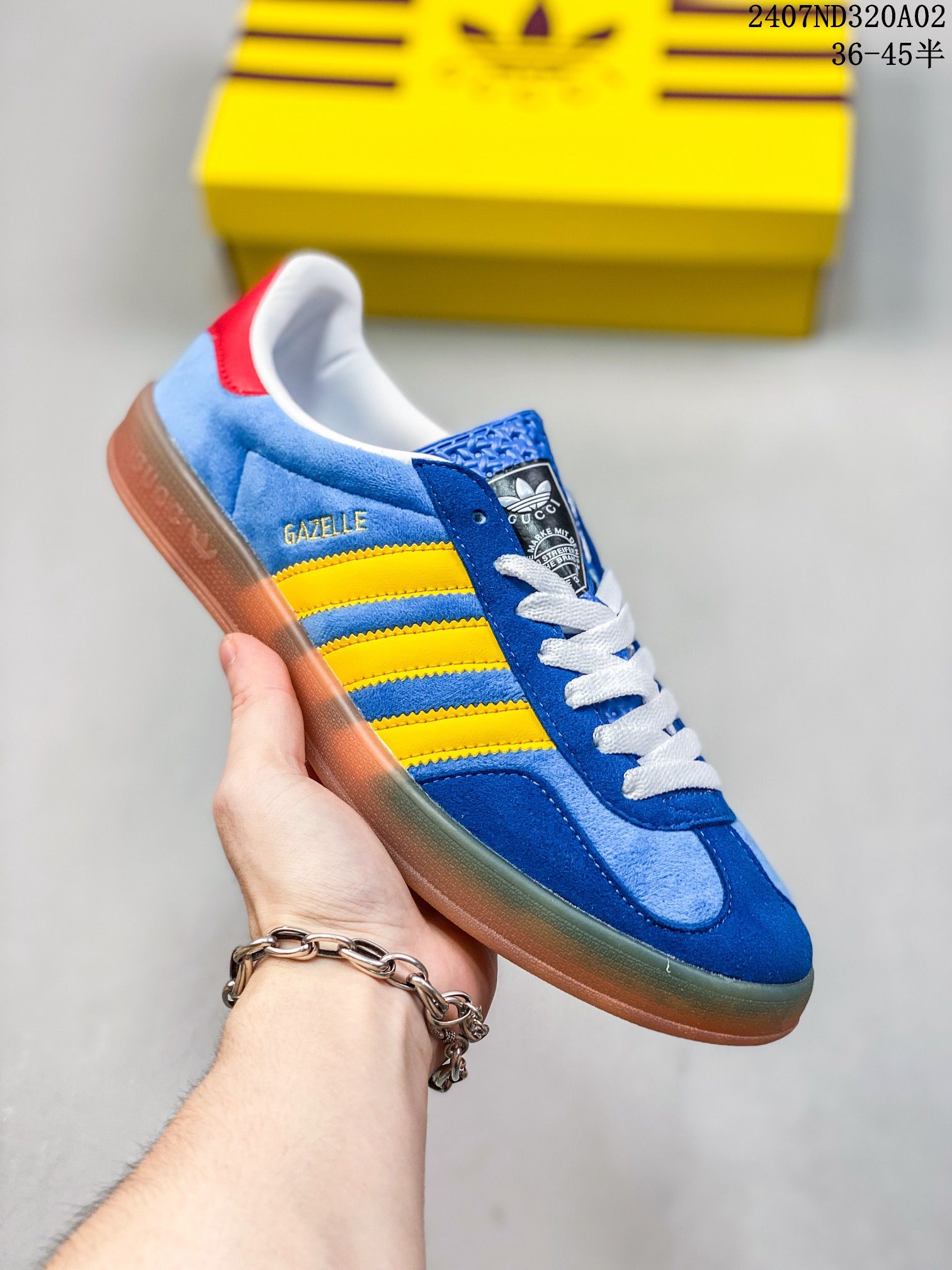 Adidas Originals GazelleEsquisite Gucci系列 2024新款情侣鞋 低幫復古百搭休閒運動板鞋