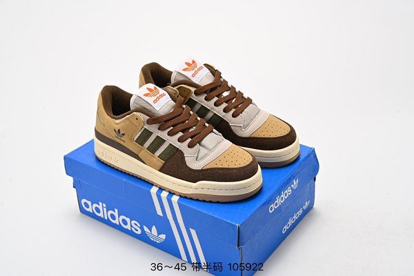 Adidas三葉草 Originals Forum 84 Low 羅馬系列魔術貼 男女款低幫復古系帶休閒板鞋