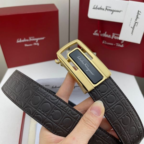 salvatore ferragamo皮帶 菲拉格慕2022新款 HF032706頭層牛皮壓花紋時尚腰帶