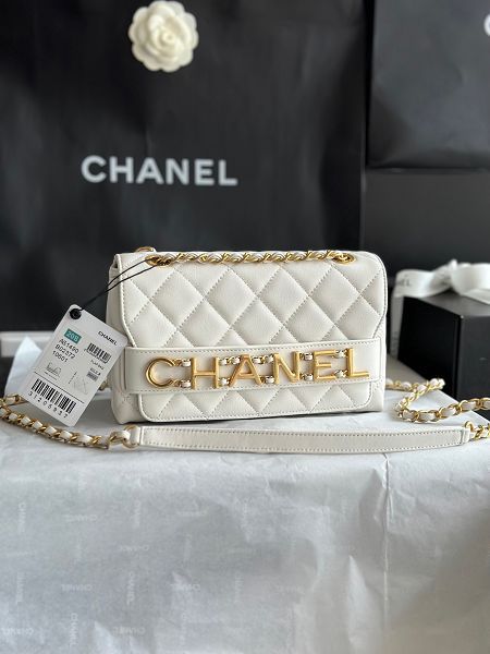 chanel包包 香奈兒2022新款手提包 DSAS1490白色字母包單肩斜挎包