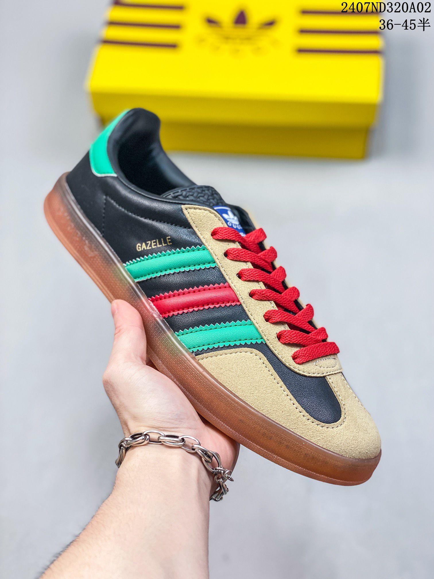 Adidas Originals GazelleEsquisite Gucci系列 2024新款情侣鞋 低幫復古百搭休閒運動板鞋