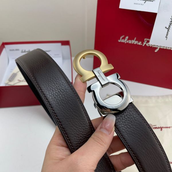 salvatore ferragamo皮帶 菲拉格慕2022新款 HF032714牛皮荔枝紋時尚腰帶