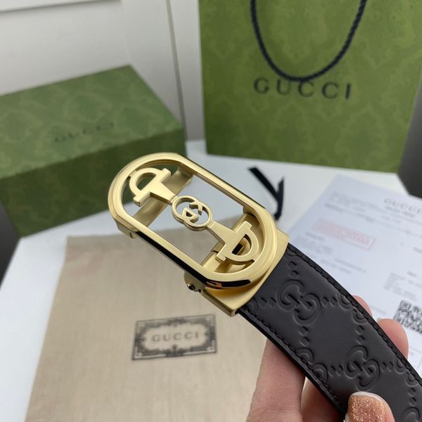 gucci皮帶 古馳2022新款皮帶 HF032909頭層牛皮壓花紋百搭腰帶