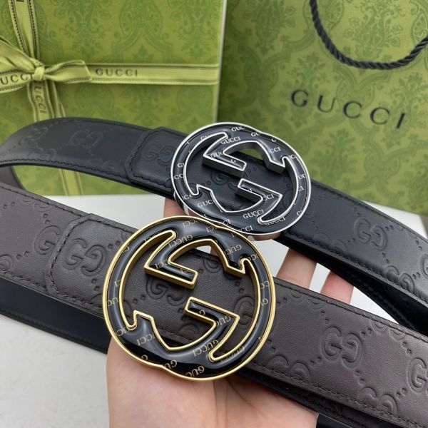 gucci皮帶 古馳2022新款皮帶 HF032908頭層牛皮壓花紋百搭腰帶