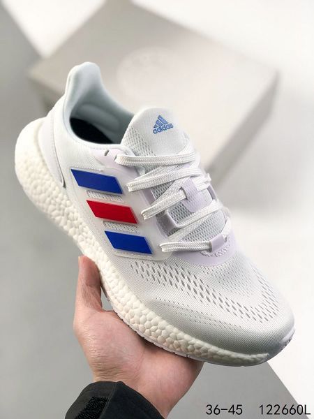 Adidas PureBOOST 22 LTD 2023新款 飛織系列爆米花高彈男女款慢跑鞋