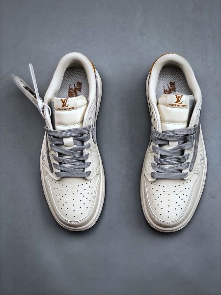 Travis Scott x Fragment Design x Air Jordan 1 Low OG SP LV米白火星灰 2024最新情侶款低幫文化休閒板鞋