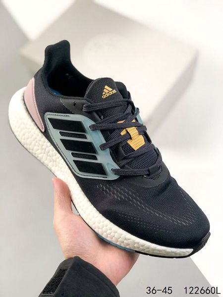 Adidas PureBOOST 22 LTD 2023新款 飛織系列爆米花高彈男女款慢跑鞋