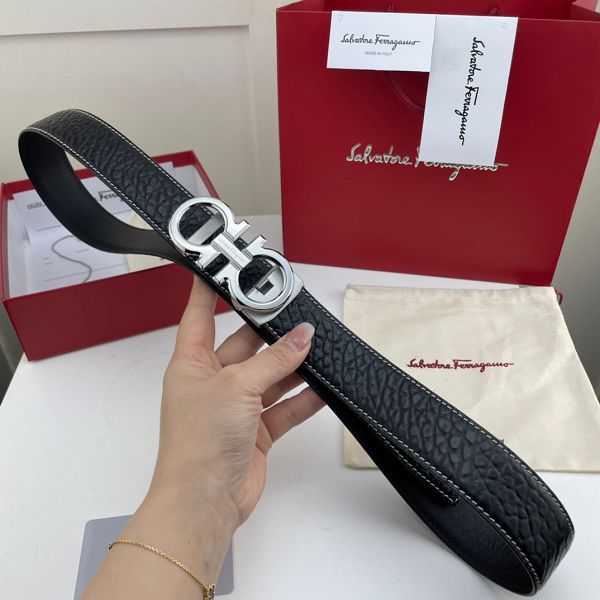 salvatore ferragamo皮帶 菲拉格慕2022新款 HF032702頭層牛皮大象紋時尚腰帶