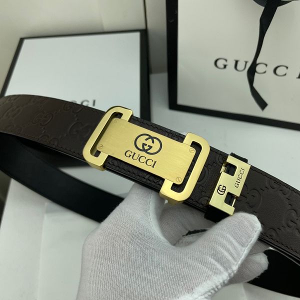 gucci皮帶 古馳2022新款皮帶 HF032914頭層牛皮壓花紋百搭腰帶