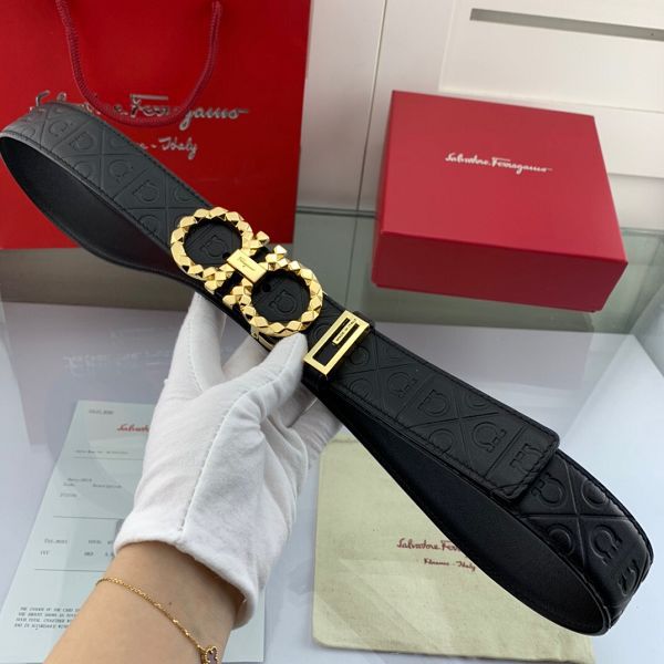 salvatore ferragamo皮帶 菲拉格慕2020新款 HF202028牛皮壓花時尚腰帶