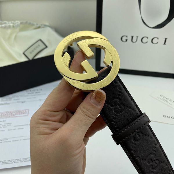 gucci皮帶 古馳2022新款皮帶 HF032708頭層牛皮壓花紋時尚腰帶