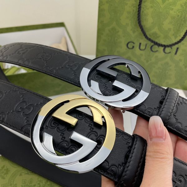 gucci皮帶 古馳2022新款皮帶 HF032707頭層牛皮壓花紋時尚腰帶