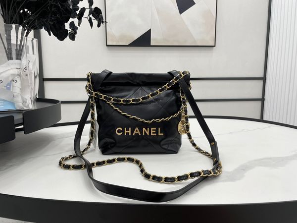 chanel包包 香奈兒2022新款手提包 DSAS3263金扣單肩斜挎包