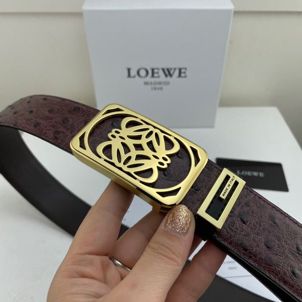 loewe皮帶 邏威2022新款 HF052201牛皮鴕鳥紋時尚腰帶