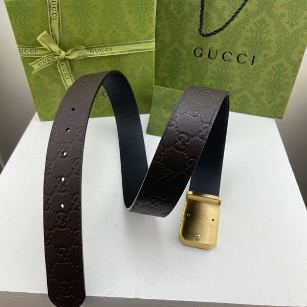 gucci皮帶 古馳2022新款皮帶 HF032906頭層牛皮壓G花紋百搭腰帶