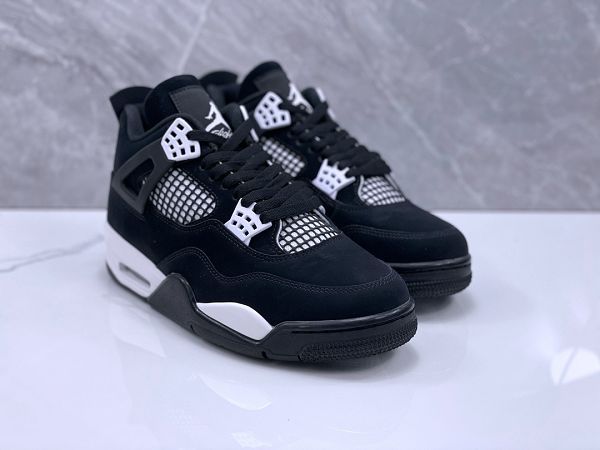 Air Jordan 4 RetroWhite Thunder 2024新款男女生白黑色籃球鞋