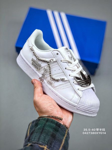 adidas superstar 2021新款 愛迪達貝殼頭金屬色鏈條女生板鞋