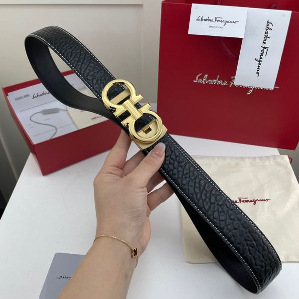 salvatore ferragamo皮帶 菲拉格慕2022新款 HF032702頭層牛皮大象紋時尚腰帶