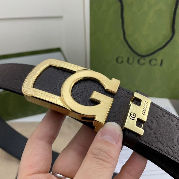 gucci皮帶 古馳2022新款皮帶 HF0522-27牛皮壓G花紋時尚腰帶