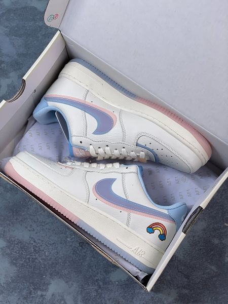 Nike Air Force1 Low White pink blue 2023新款 空軍一號低幫男女款休閒板鞋