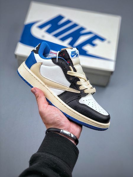 Travis Scott x Fragment x Air Jordan 1 Low 2022新款 喬丹1代聯名款倒鈎男女款籃球鞋 有46碼