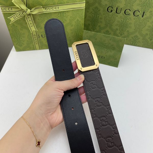 gucci皮帶 古馳2022新款皮帶 HF032906頭層牛皮壓G花紋百搭腰帶