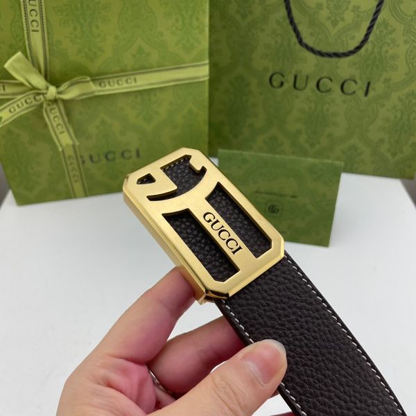 gucci皮帶 古馳2022新款皮帶 HF032903頭層牛皮荔枝紋百搭腰帶