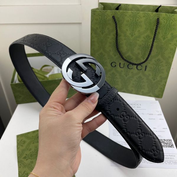 gucci皮帶 古馳2022新款皮帶 HF032707頭層牛皮壓花紋時尚腰帶